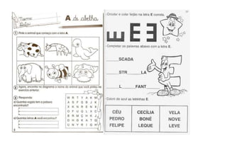 ATIVIDADES COM VOGAIS