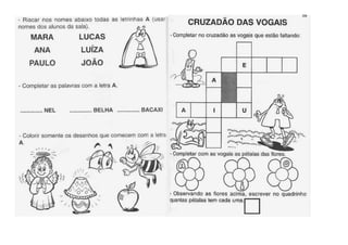 ATIVIDADES COM VOGAIS