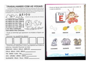ATIVIDADES COM VOGAIS