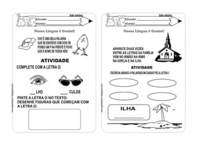 ATIVIDADES COM VOGAIS