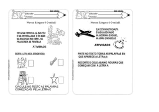 ATIVIDADES COM VOGAIS