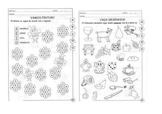 ATIVIDADES COM VOGAIS