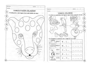 ATIVIDADES COM VOGAIS