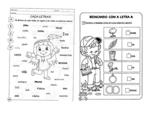 ATIVIDADES COM VOGAIS