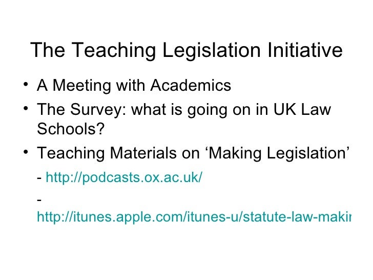 Teaching legislation via iTunesU an introduction to the making of le…