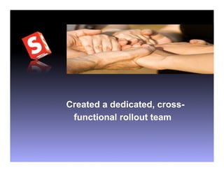 Created a dedicated, cross-
 functional rollout team
 