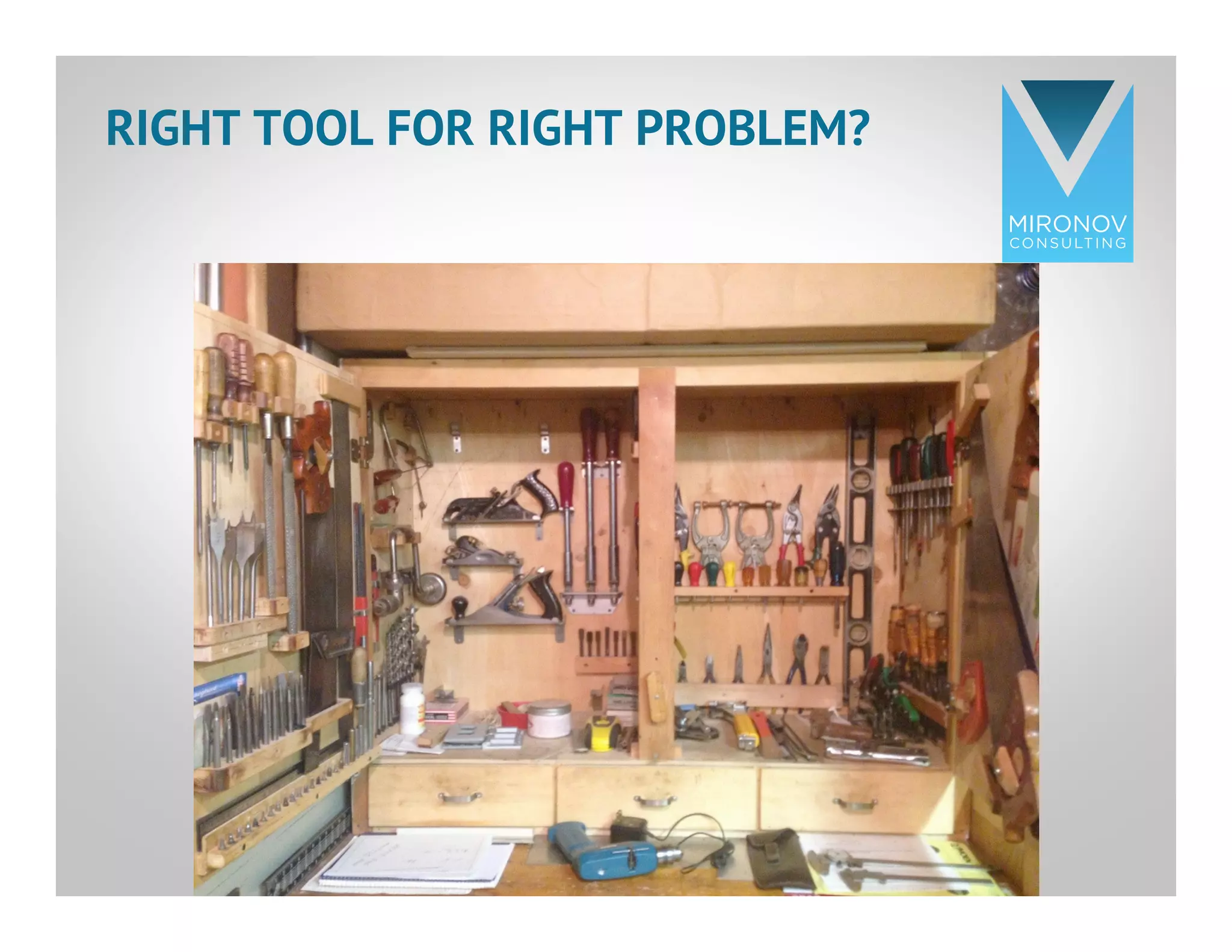 CLICK TO EDIT
MASTER TITLE
STYLE
RIGHT TOOL FOR RIGHT PROBLEM?
 