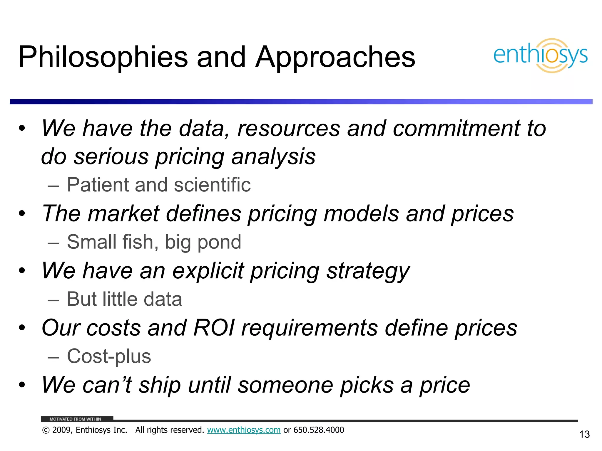 Pricing, Business Models, and What Things are Worth