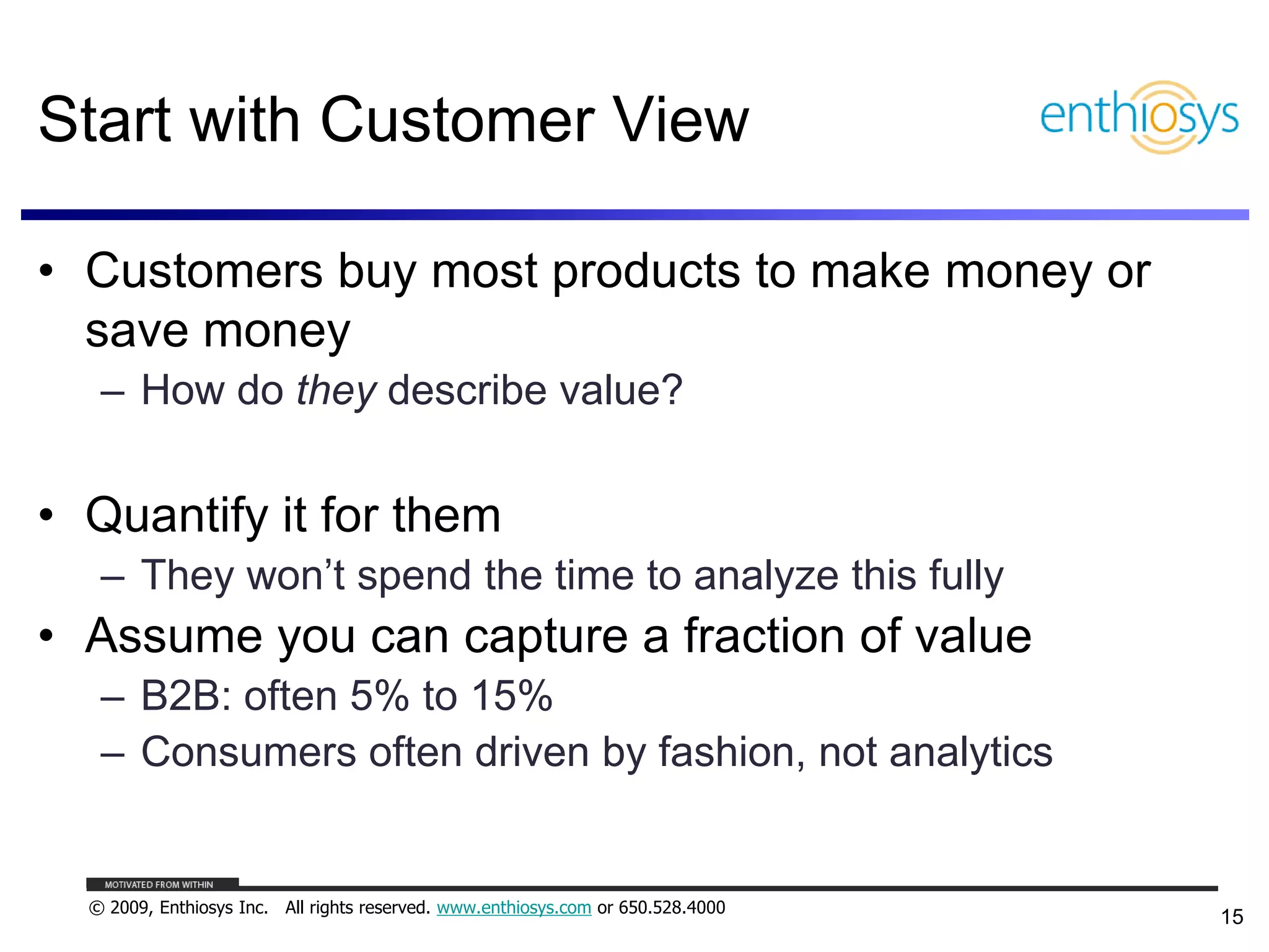Pricing, Business Models, and What Things are Worth