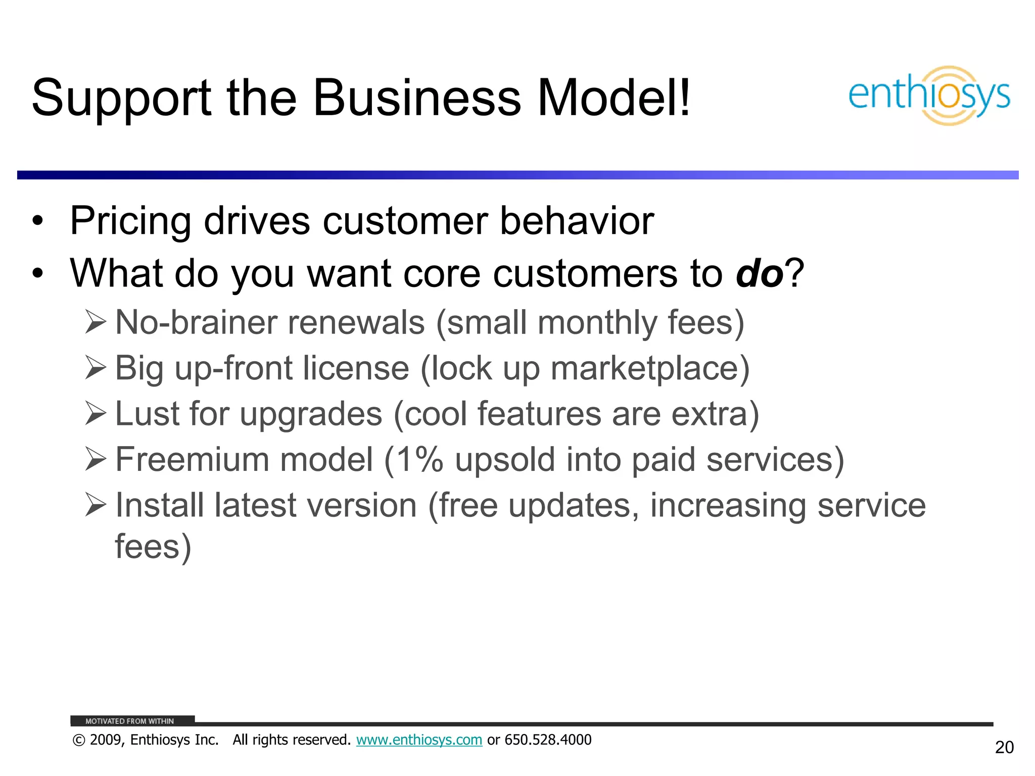 Pricing, Business Models, and What Things are Worth