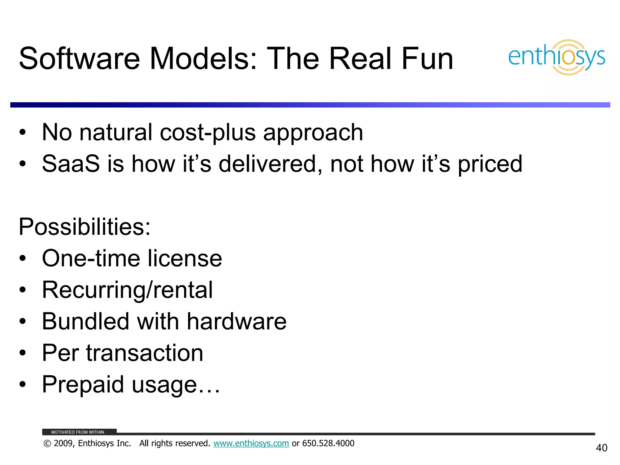 Pricing, Business Models, and What Things are Worth