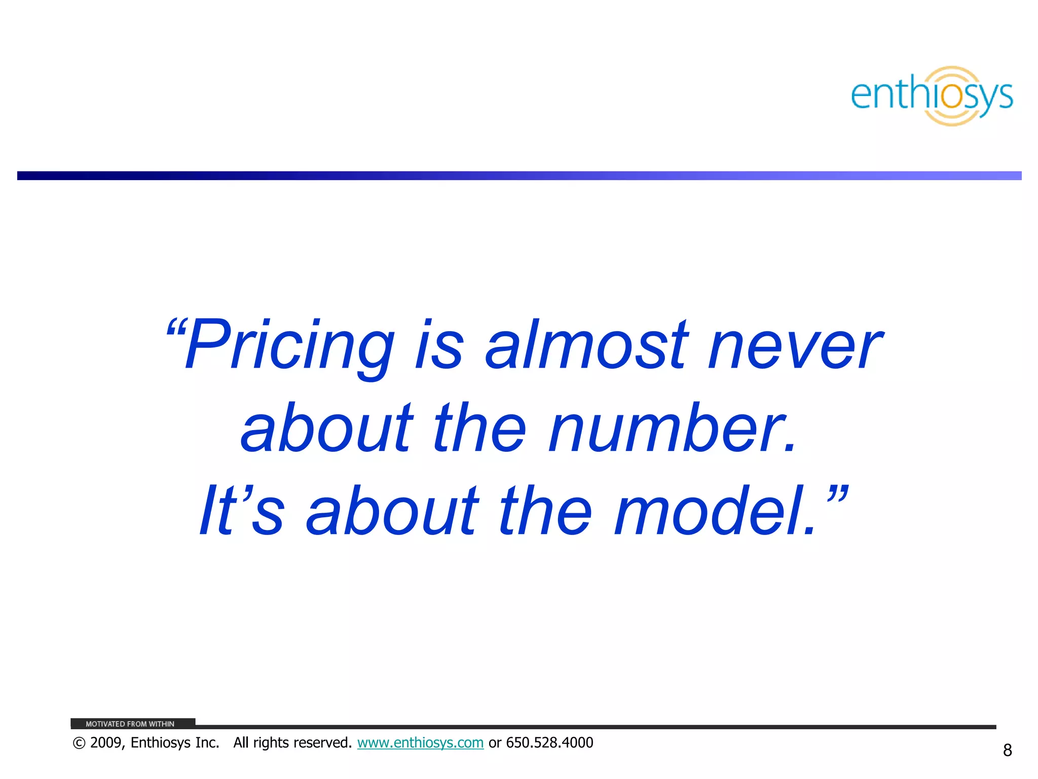 Pricing, Business Models, and What Things are Worth