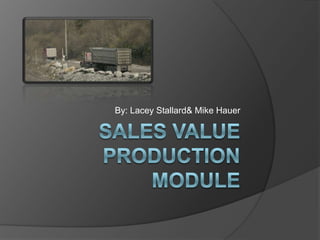 Sales Value Production Module By: Lacey Stallard & Mike Hauer 