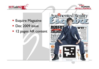 Esquire Magazine
Dec 2009 issue
12 pages AR content
 