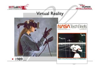 Virtual Reality




1989…
 