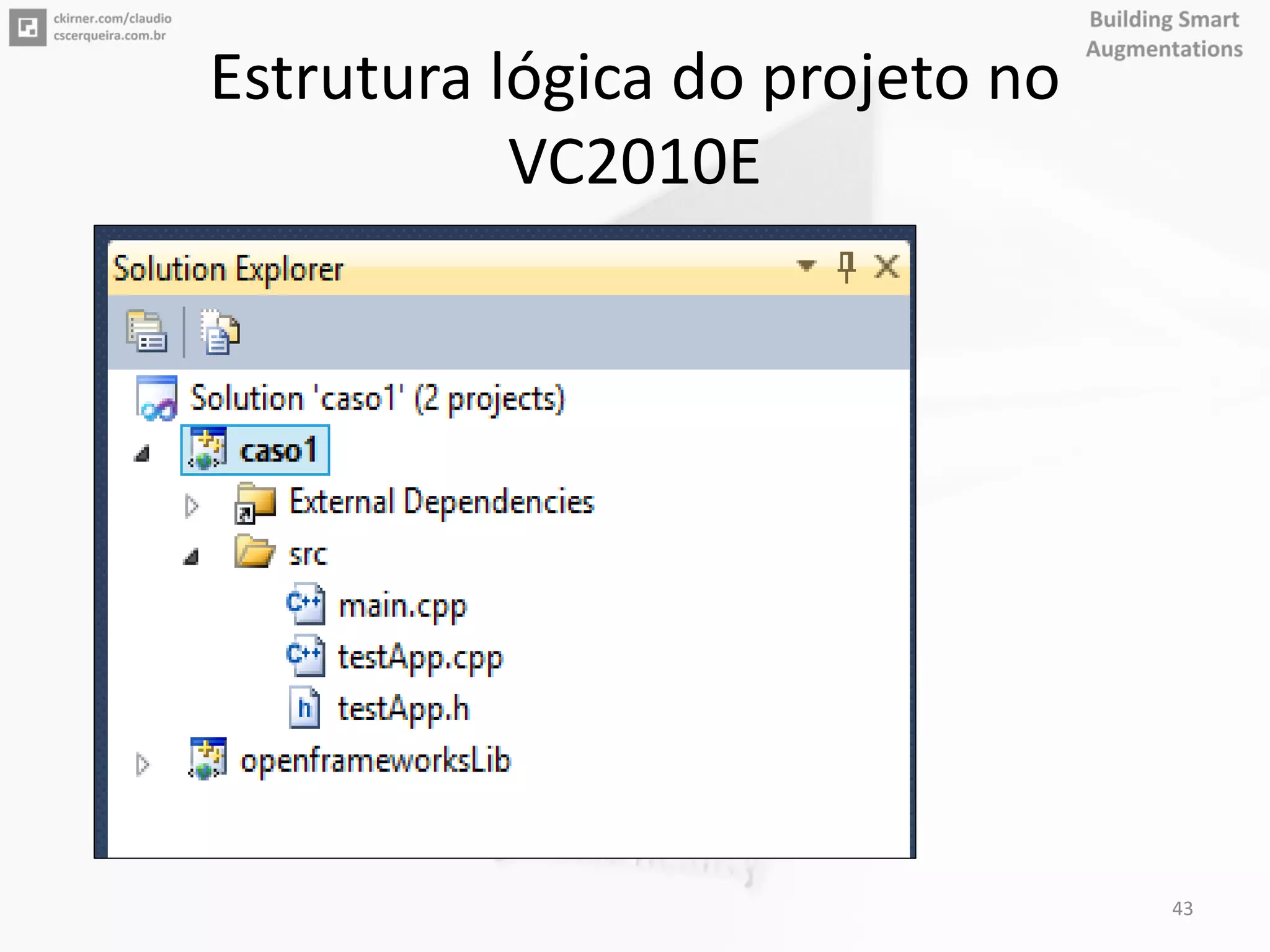 Estrutura lógica do projeto no
VC2010E
43
 
