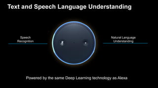 Text and Speech Language Understanding
Speech
Recognition
Natural Language
Understanding
Powered by the same Deep Learning...