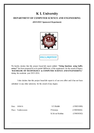 A project on advanced C language | PDF