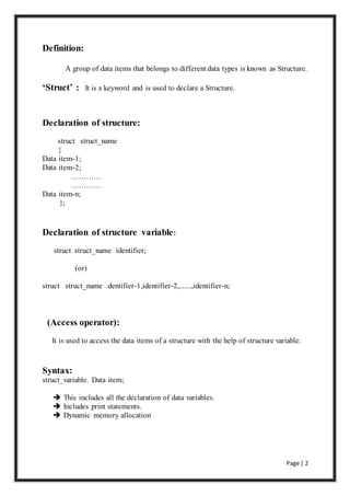 A project on advanced C language | PDF