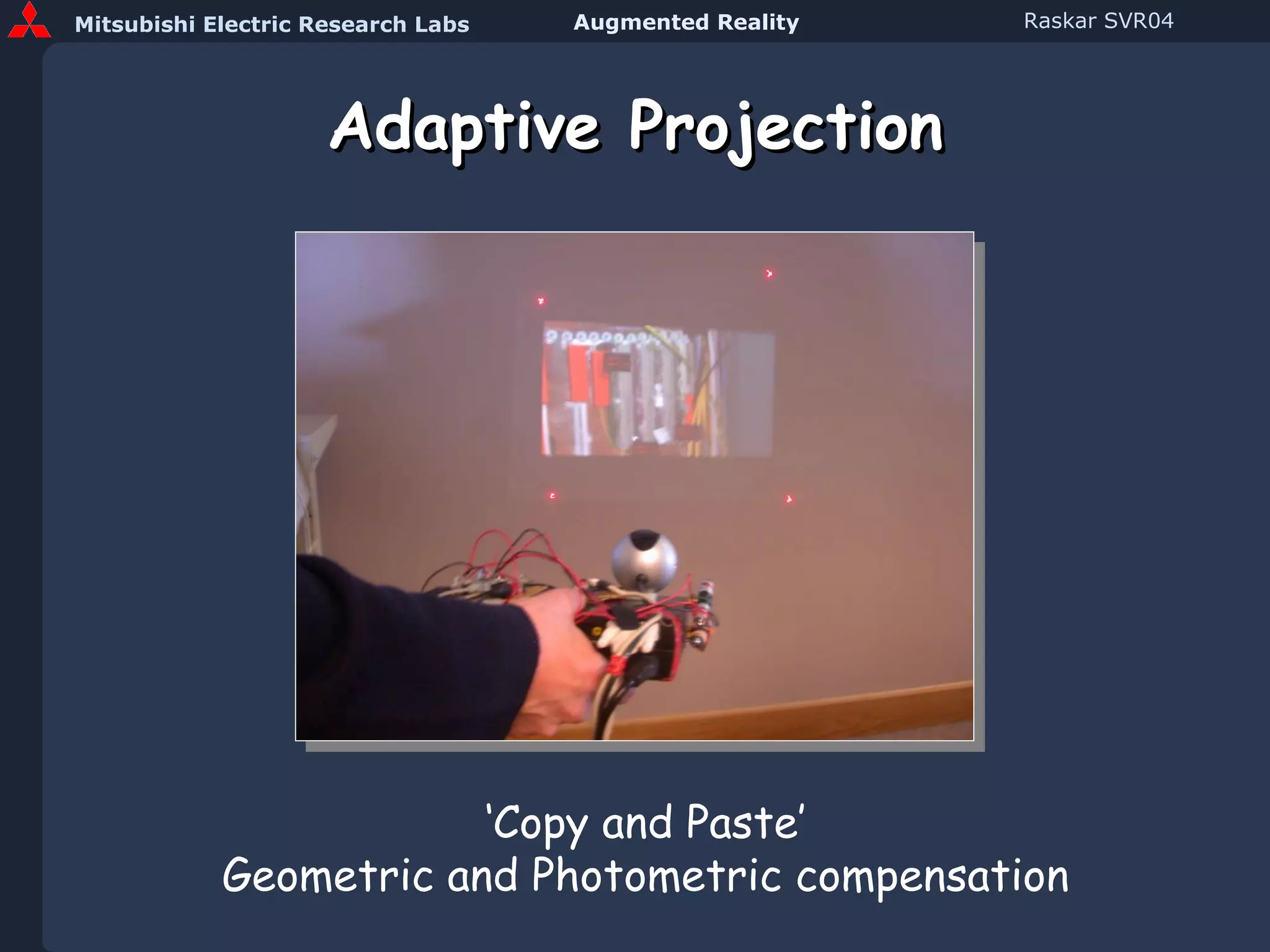Adaptive Projection ‘ Copy and Paste’ Geometric and Photometric compensation 