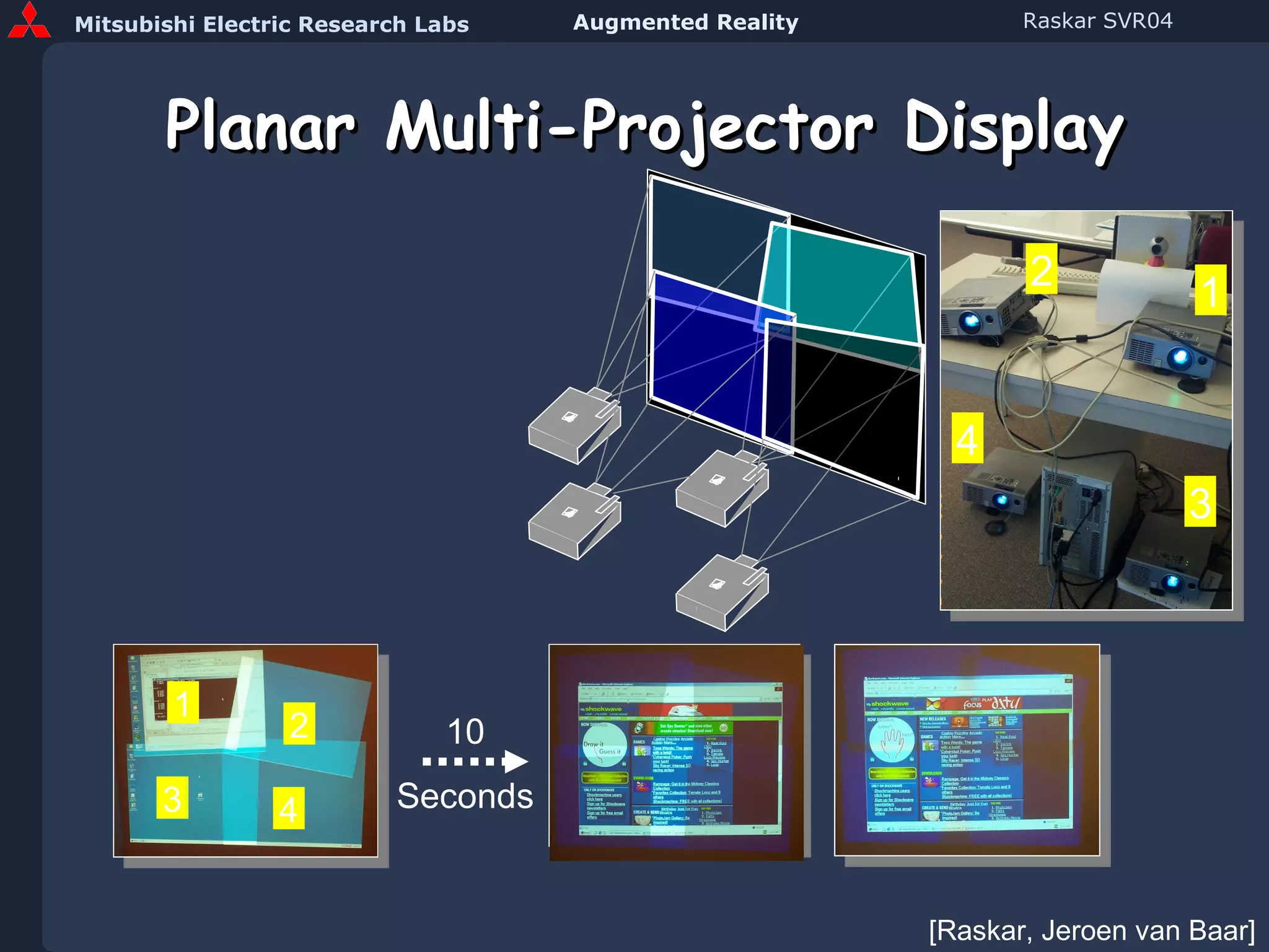 Planar Multi-Projector Display [Raskar, Jeroen van Baar] 1 1 1 1 2 2 2 2 3 3 3 3 4 4 4 4 10 Seconds  