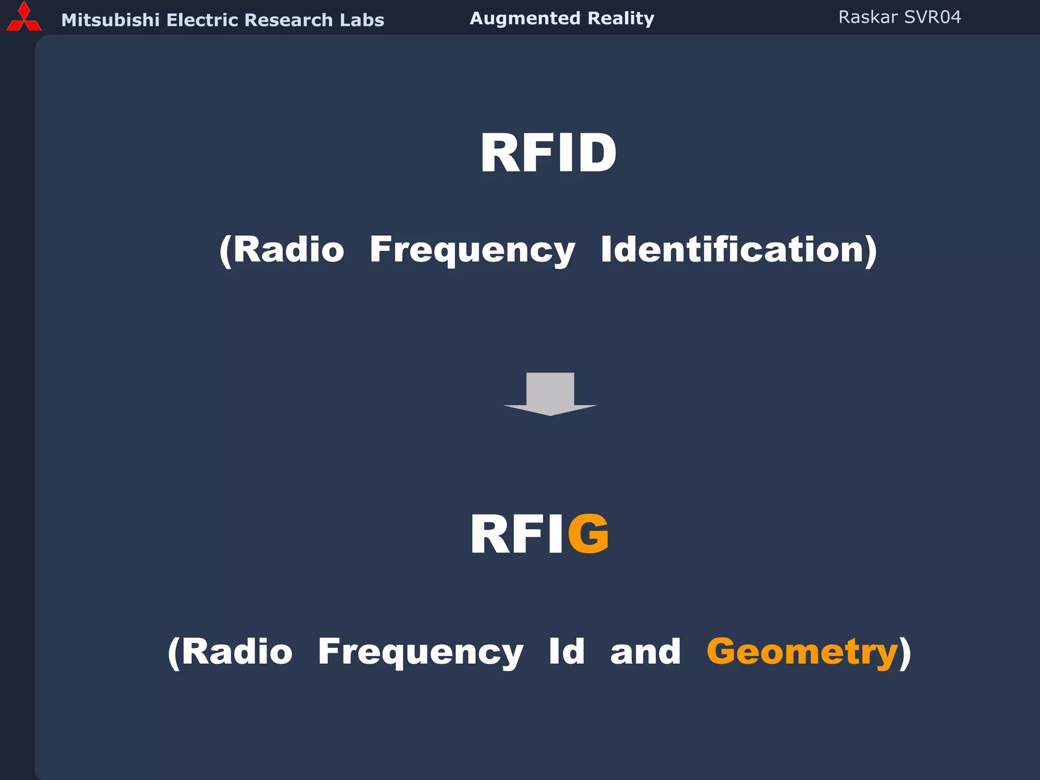 RFID (Radio  Frequency  Identification) RFI G (Radio  Frequency  Id  and  Geometry ) 