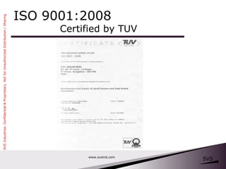 ISO 9001:2008   Certified by TUV www.svsind.com 