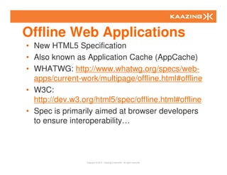 HTML5 Offline Web Applications (Silicon Valley User Group) | PDF
