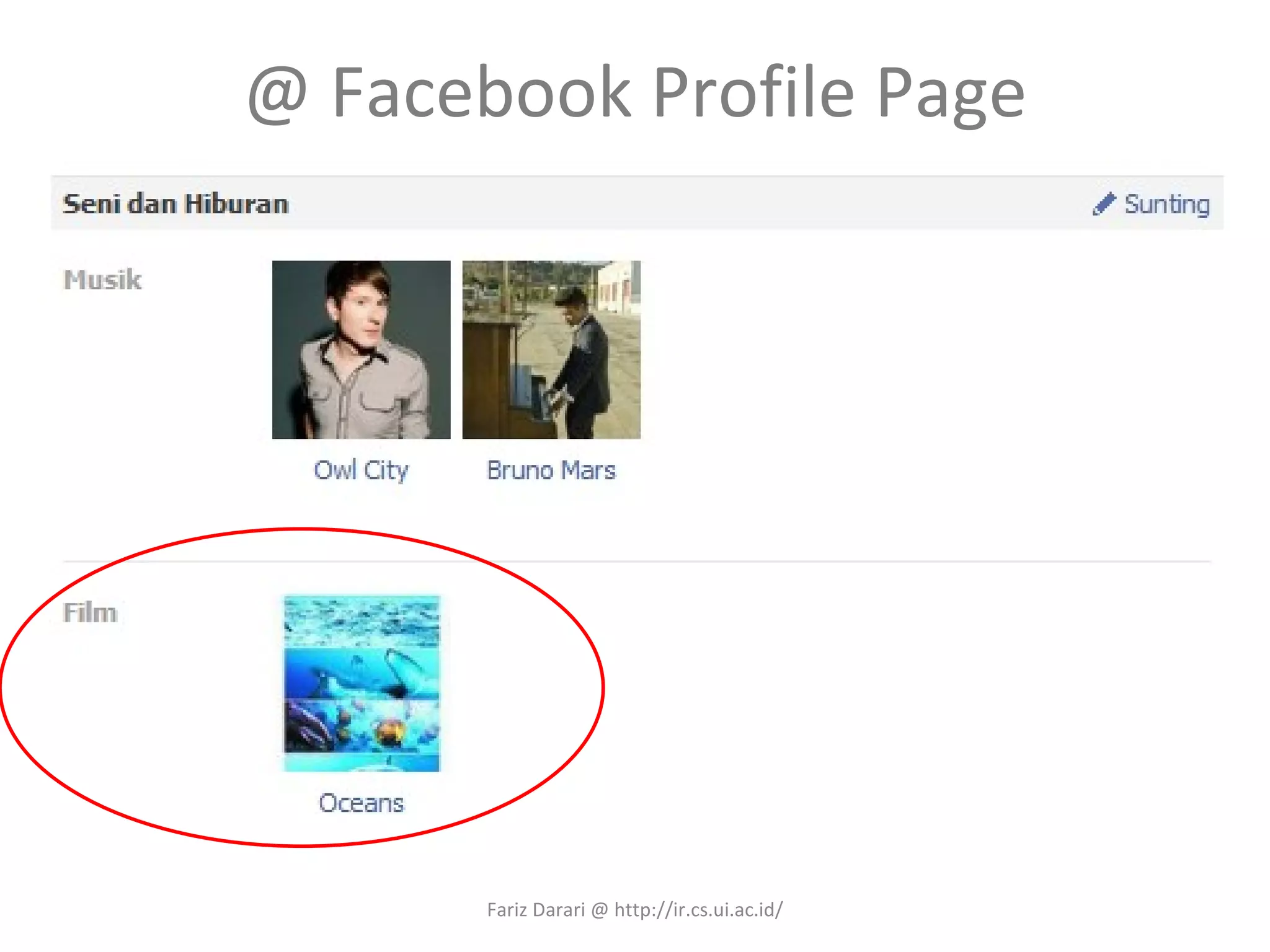 @ Facebook Profile Page Fariz Darari @ http://ir.cs.ui.ac.id/ 