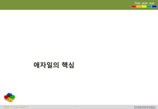 7 
Time goes now 
What’s your point ? 
This presentation created by Youngki, Kim 
Do not modify arbitrarily without agreement 
애자일의핵심  