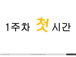 1주차 첫 시간 
2014-11-09 디자이너를 위한 SW원리 이해 2 
 