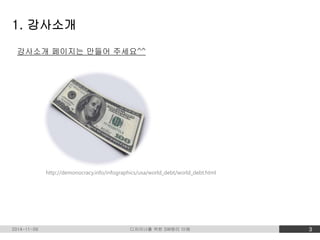 1. 강사소개 
강사소개 페이지는 만들어 주세요^^ 
http://demonocracy.info/infographics/usa/world_debt/world_debt.html 
2014-11-09 디자이너를 위한 SW원리 이해 3 
 