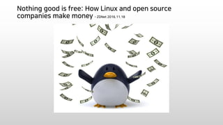Nothing good is free: How Linux and open source
companies make money C ZDNet 2016.11.18
 