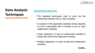 SW-Popular statistical data analysis tools and techniques used in ...