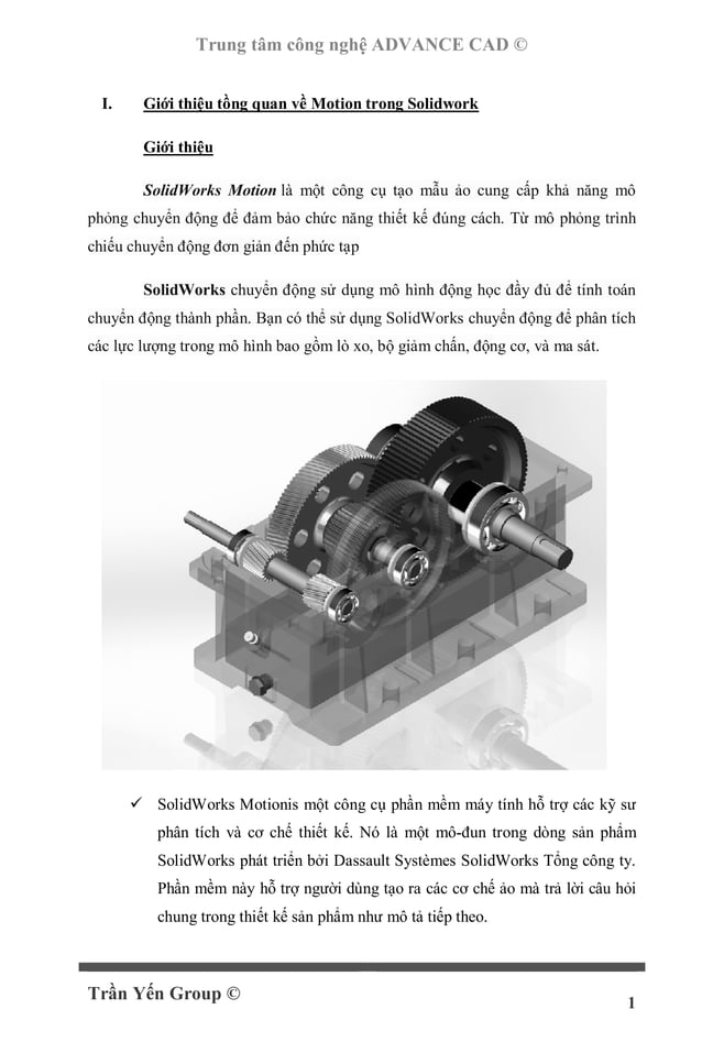 Mô phỏng chuyển động với Solidworks Motion (demo) | PDF