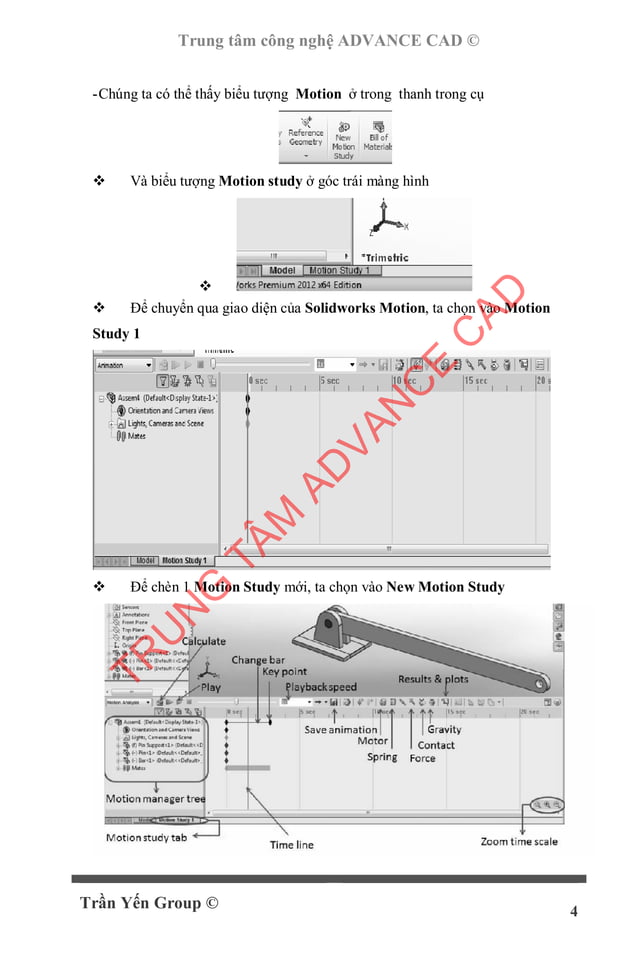 Mô phỏng chuyển động với Solidworks Motion (demo) | PDF