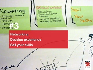#3
Networking
Develop experience
Sell your skills
 