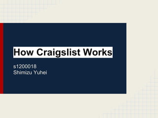 How Craigslist Works
s1200018
Shimizu Yuhei
 