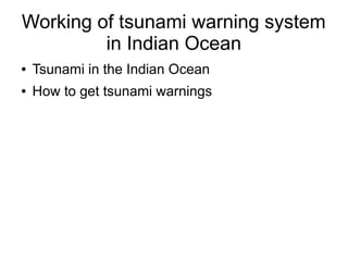 Tsunami warning system in india upsc