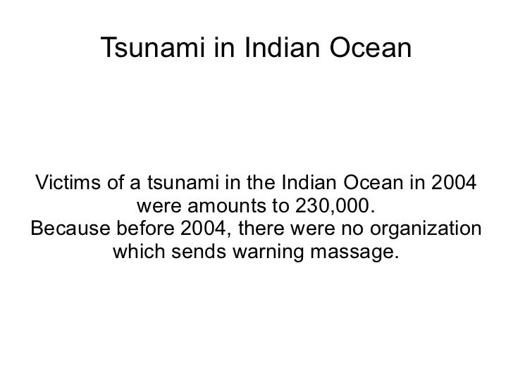 Working of tsunami warning system in Indian Ocean