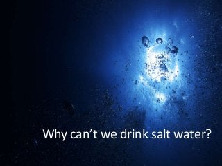 Why can’t we drink salt water?
 