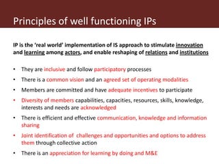 Operationalizing inclusive innovation: Lessons from innovation platforms in livestock value chains in India and Mozambique