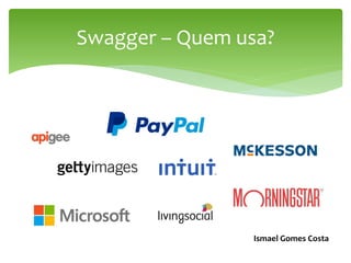 Swagger – Quem usa?
Ismael Gomes Costa
 