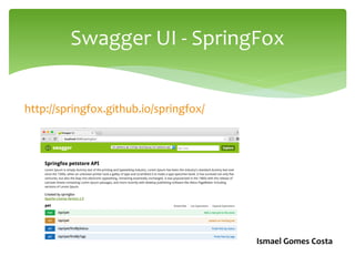 Swagger UI – Integrações
http://swagger.io/open-source-integrations/
Ismael Gomes Costa
 