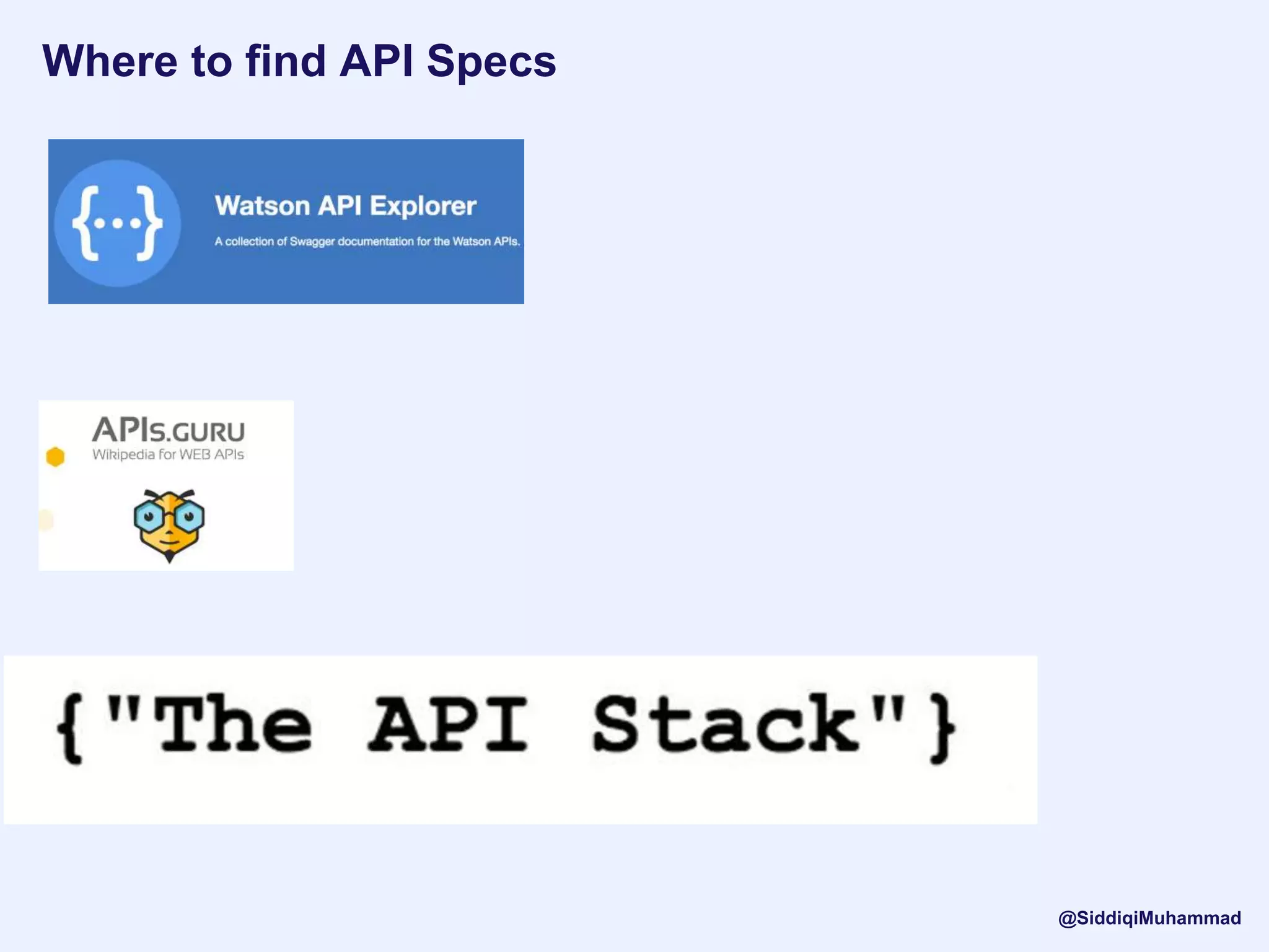 Where to find API Specs
@SiddiqiMuhammad
 