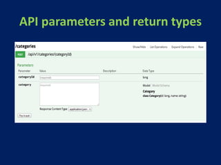 API parameters and return types
 