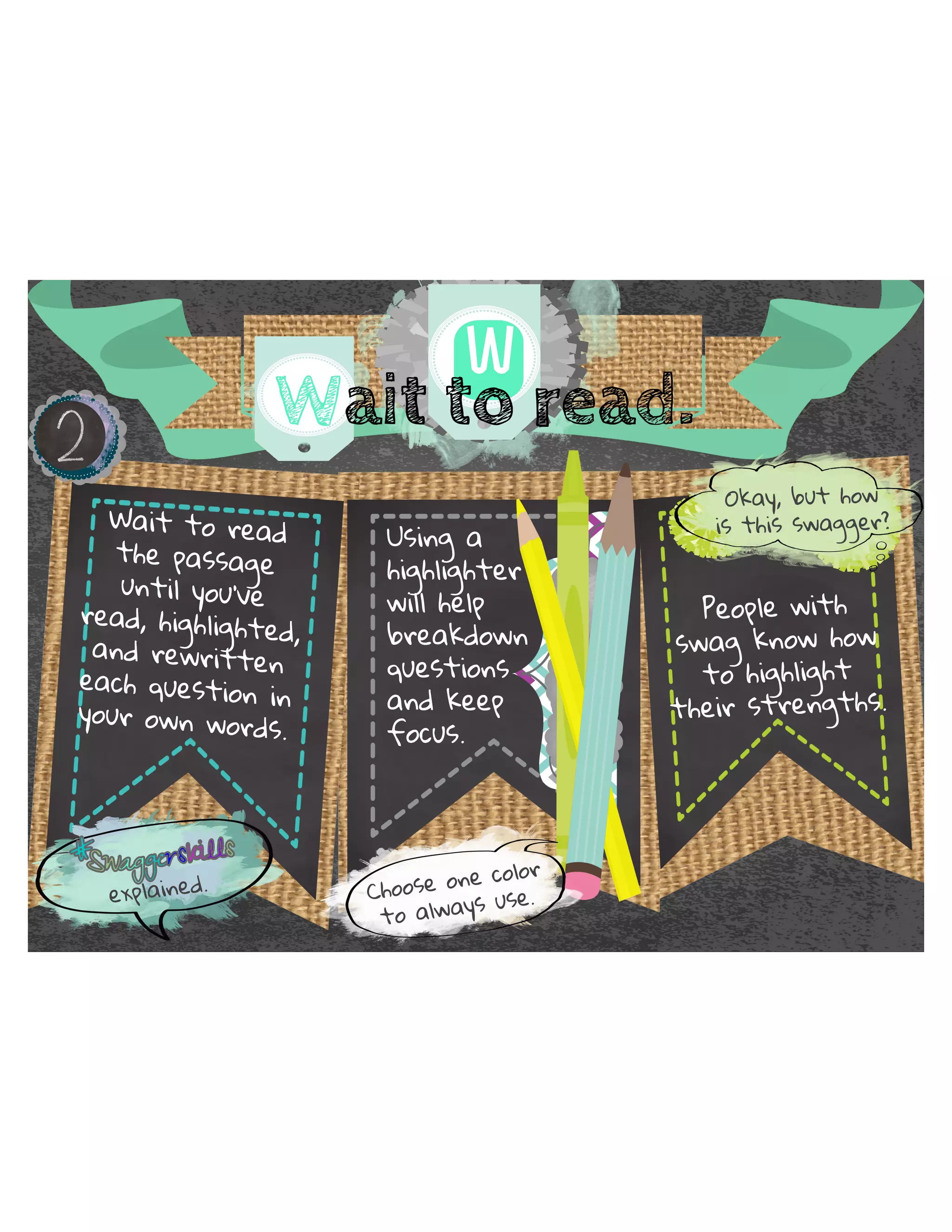 8VHWKHDFURQP 
6:$**(5WRUHPHPEHU 
WKHVNLOOVDQGUHVRXUFHVWR 
EHFRPHD6ZDJJHUVNLOOV0DVWHU 
7KHIROORZLQJVOLGHVEUHDNGRZQ 
HDFKOHWWHU 
 