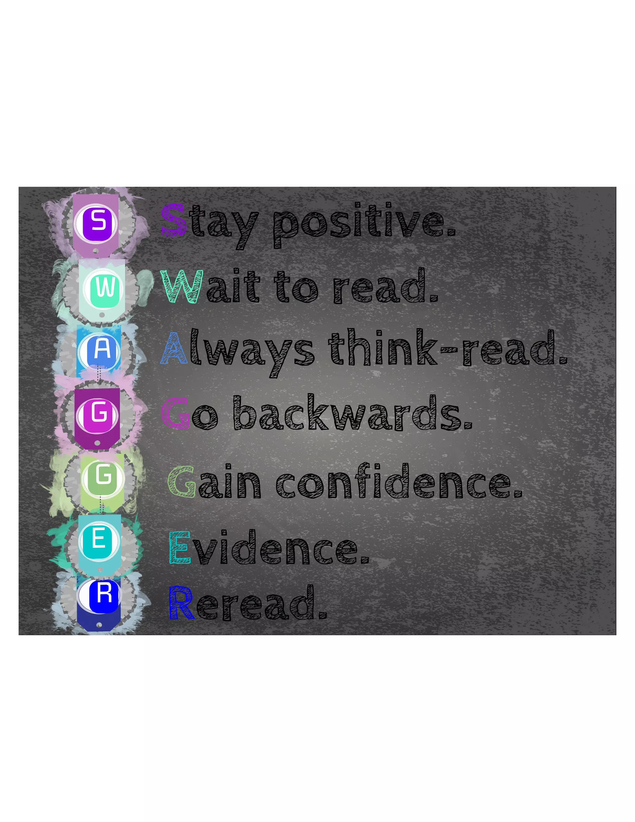 5HUHDGSDVVDJH 
TXHVWLRQVDQG 
DQVZHUV3UHWHQG 
RXDUHVWDUWLQJ 
RYHURUJUDGLQJ 
VRPHRQHHOVHŕV 
ZRUN 
RXPXVWDVN 
RXUVHOI 
:KHUHGLG, 
PDNH 
PLVWDNHV+DYH 
DQHUDVHU 
UHDG 
 
3HRSOHZLWK 
VZDJJHUNQRZ 
KRZWRDGPLW 
ZKHQWKHŕUH 
ZURQJ.QRZ 
LWDOOVGRQŕW 
5 5HUHDG 
2NDEXWKRZ 
LVWKLVVZDJJHU 
PXVWDVNRXUVHOI 
TXHVWLRQVPXVWDFKH 
*HWLW 
 
H[SODLQHG 
 