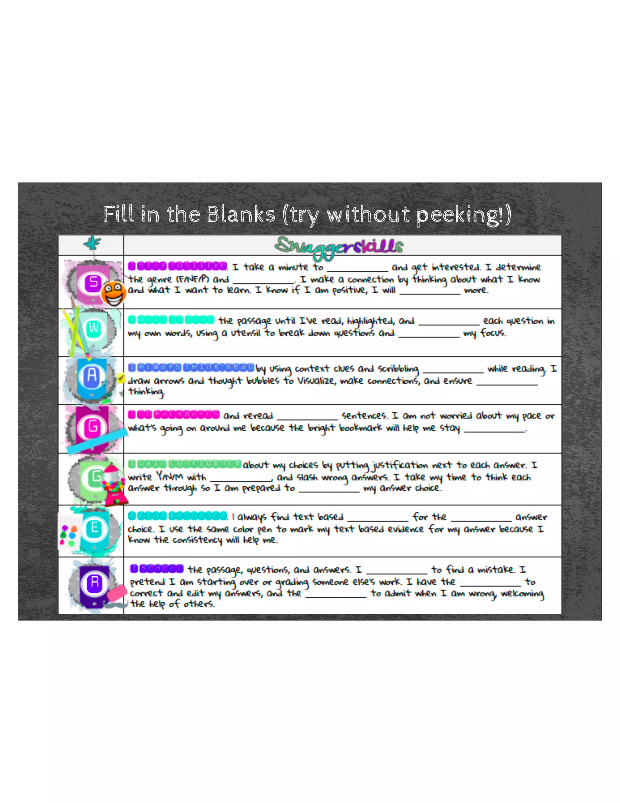 6 
: 
$ 
* 
* 
( 
5 
6WDSRVLWLYH 
:DLWWRUHDG 
$OZDVWKLQNUHDG 
*REDFNZDUGV 
*DLQFRQILGHQFH 
(YLGHQFH 
5HUHDG 
 