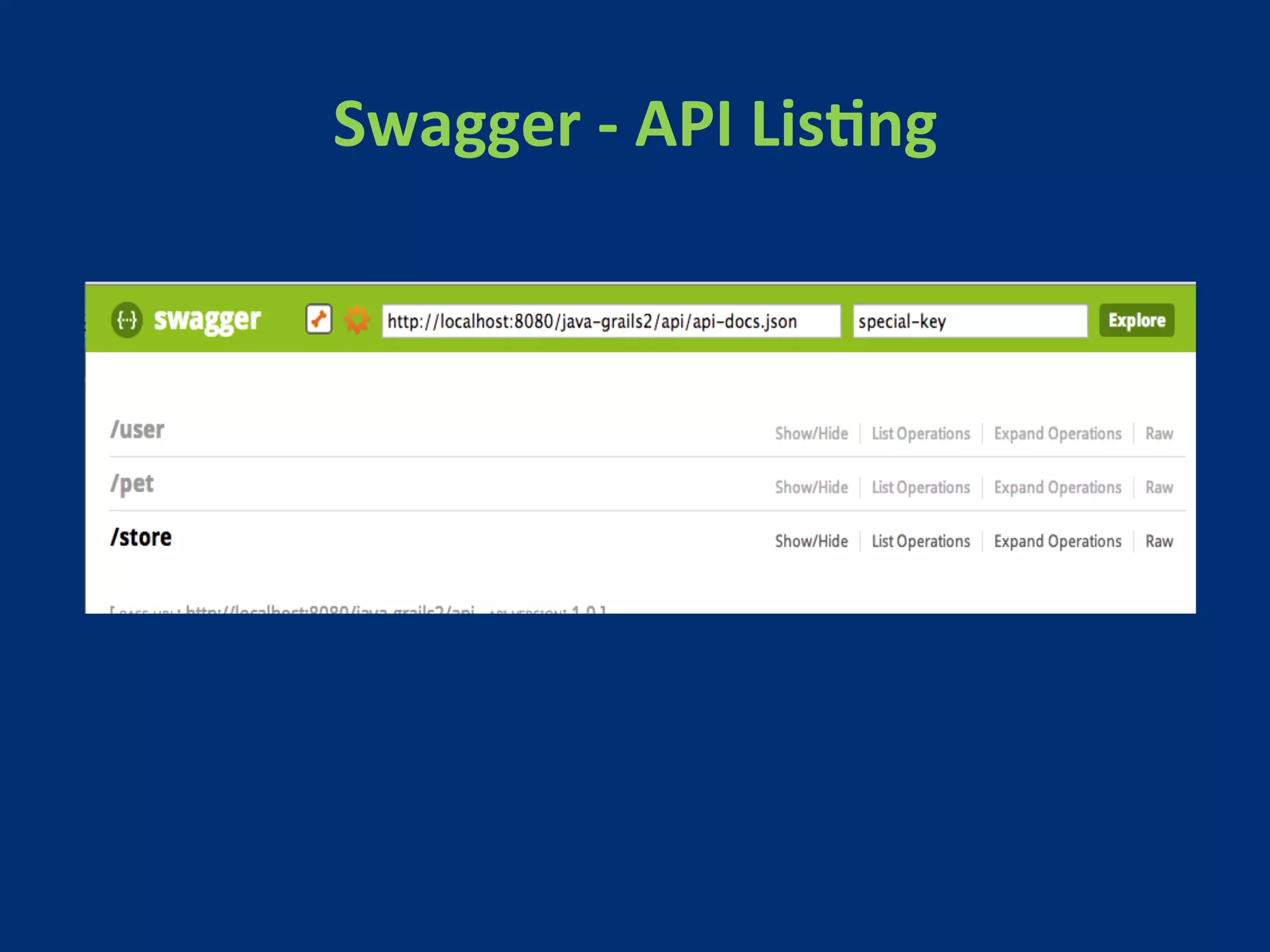 Swagger 
-­‐ 
API 
LisMng 
 